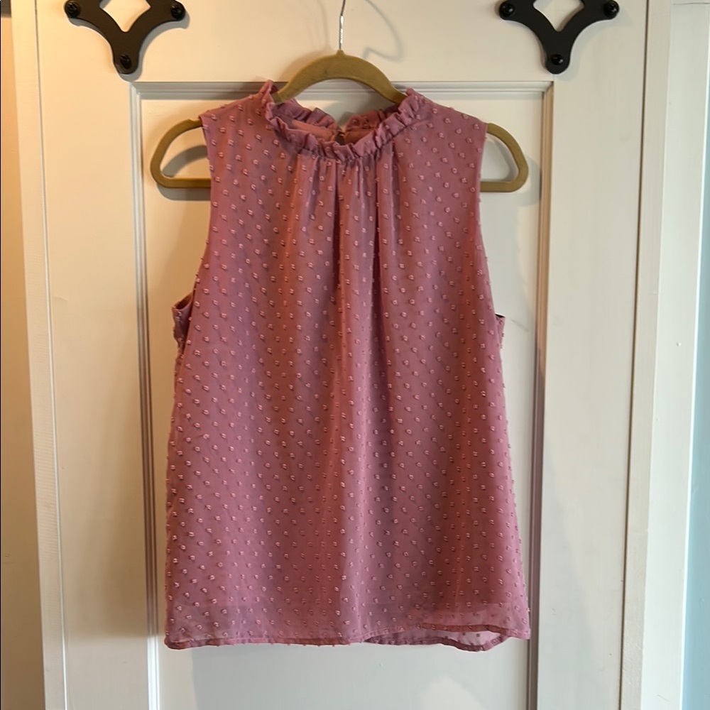 Pink Sleeveless High Neck Top